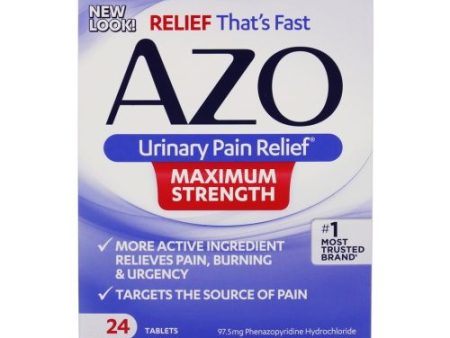 AZO Urinary Pain Relief Maximum Strength 24 Tabs By Azo Hot on Sale