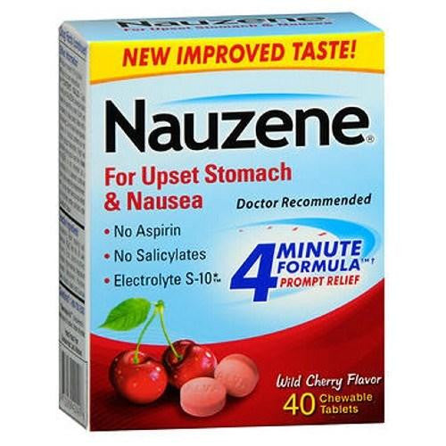 Nauzene Upset Stomach Relief Chewable Tablets Cherry 40 tabs By Nauzene For Cheap