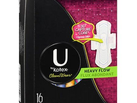 U By Kotex Clean Wear Pads Heavy Flow 16 each By U By Kotex Hot on Sale