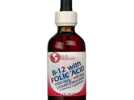 B-12 With Folic Acid Liquid 2 Oz By World Organics For Cheap