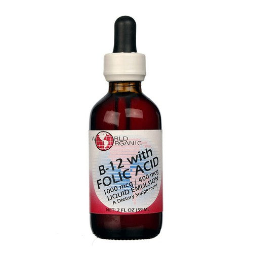 B-12 With Folic Acid Liquid 2 Oz By World Organics For Cheap