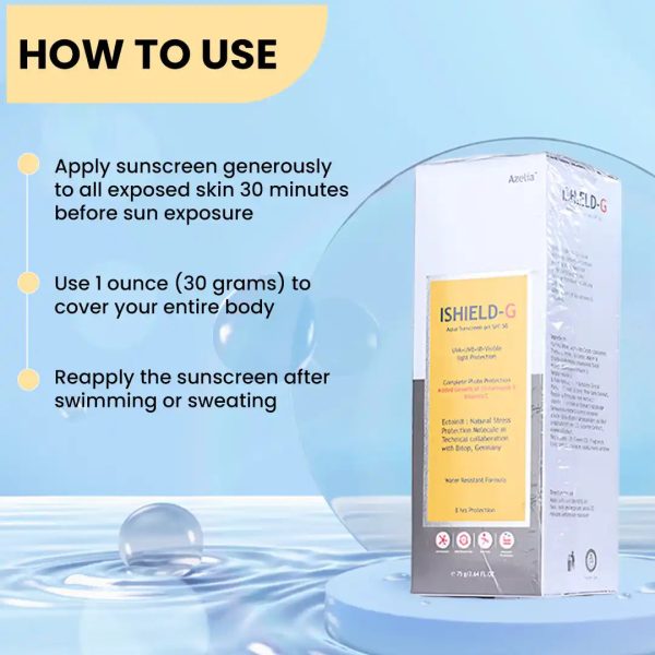 Ishield-G Aqua Sunscreen Gel with SPF-50 For Sale